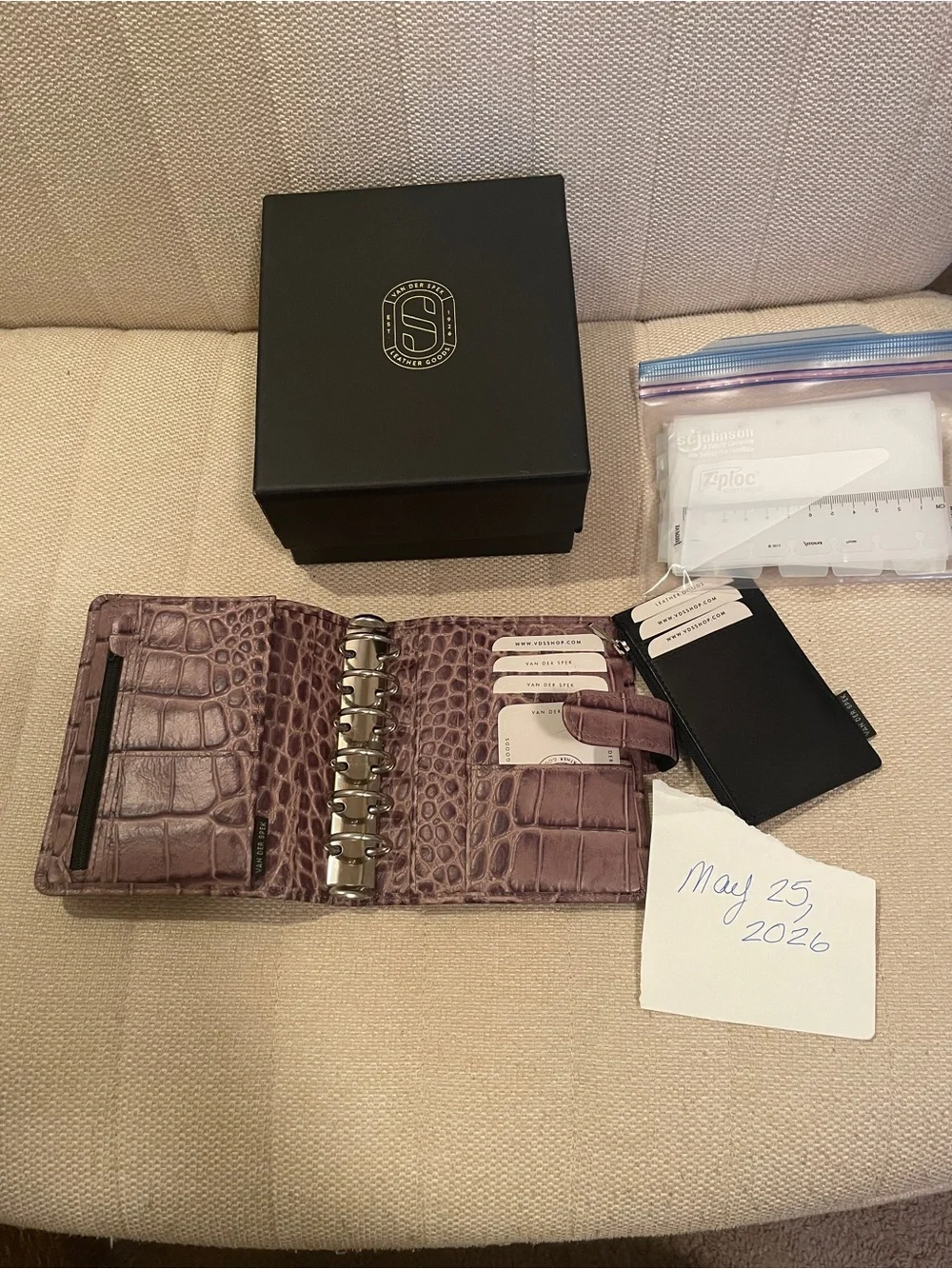 Van Der Spek Croco Leather Junior (Pocket) Planner